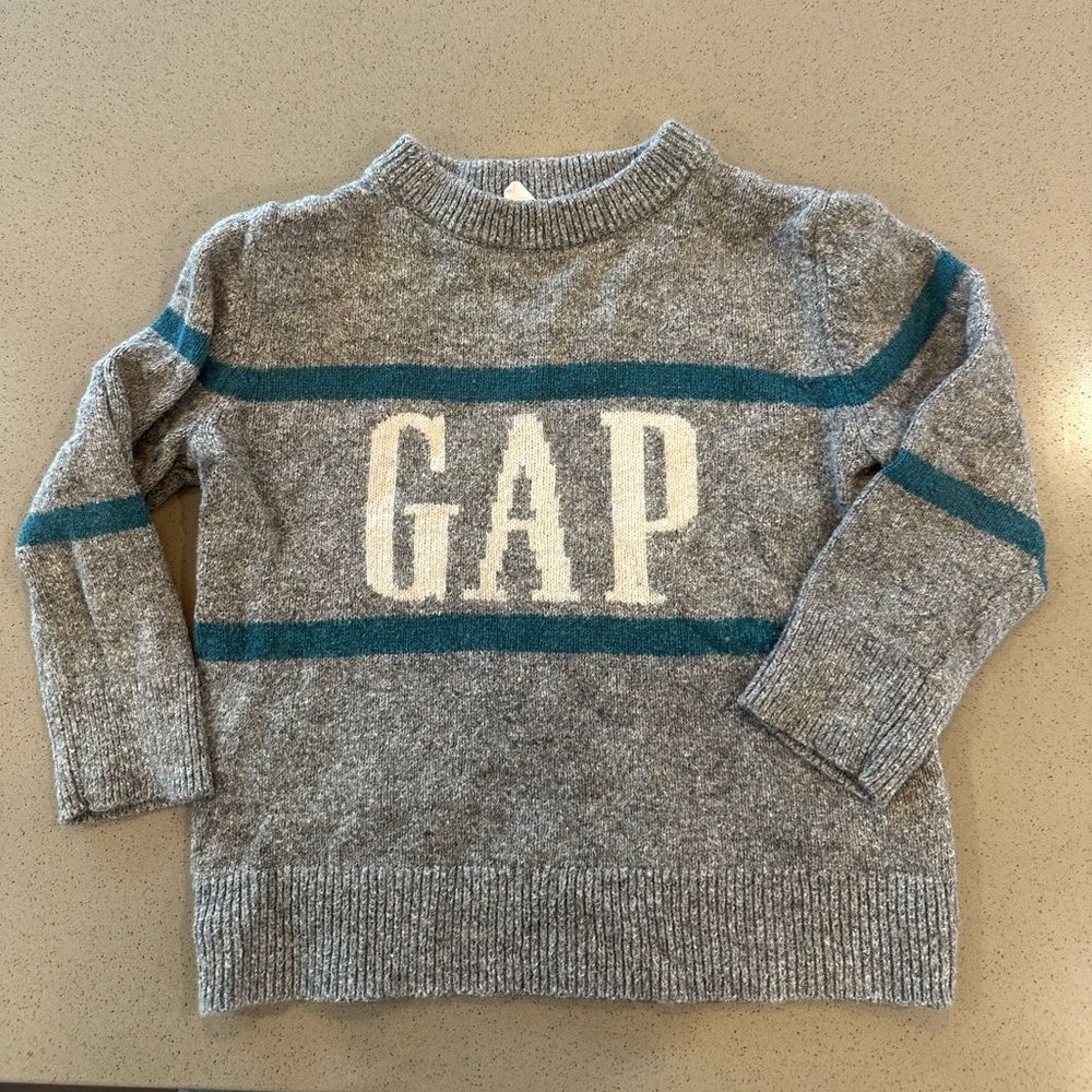 Baby GAP Grey Striped Crewneck Sweater Size 2T